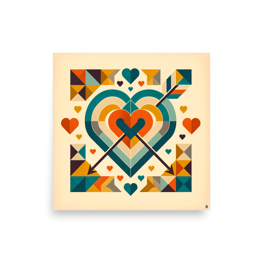 Geometric Heart Arrows Abstract — Art Print