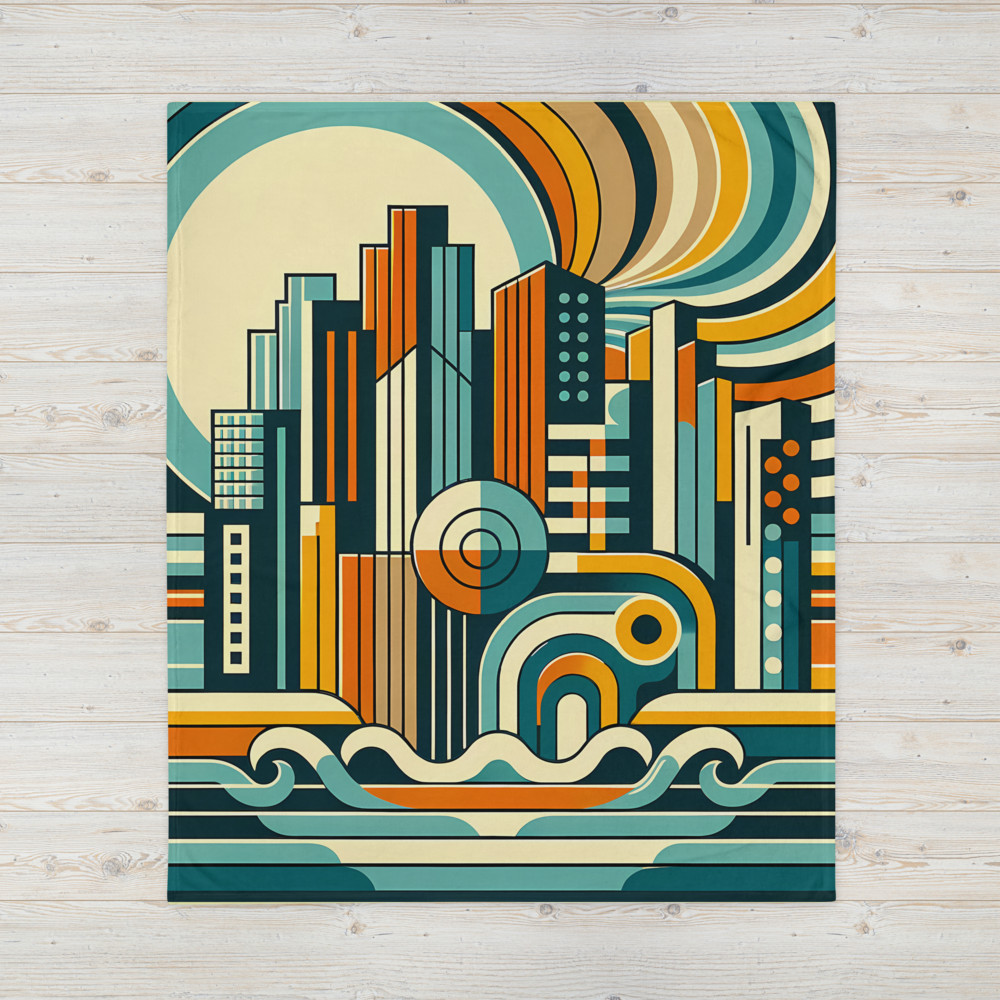 Geometric Coastal Cityscape
