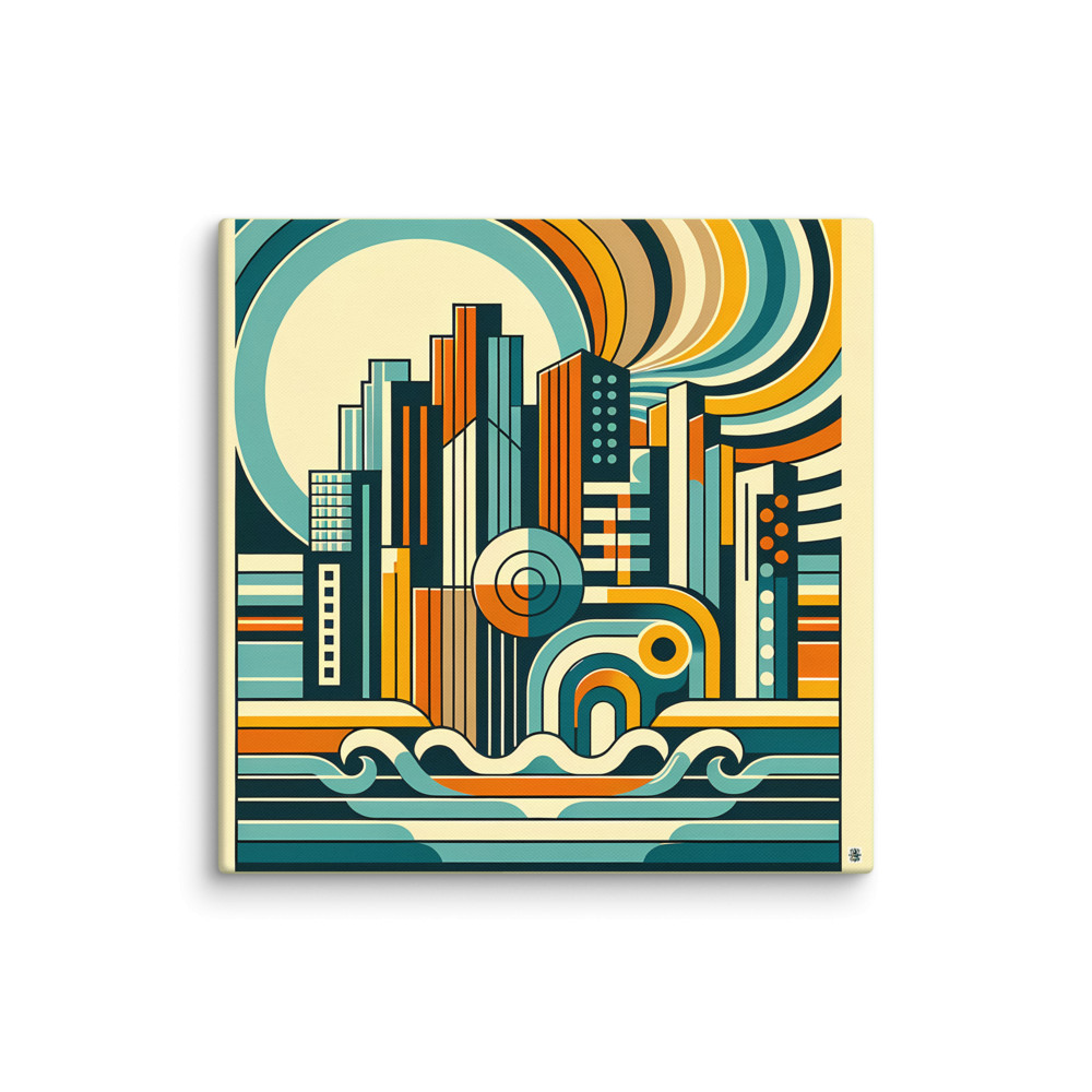 Geometric Coastal Cityscape