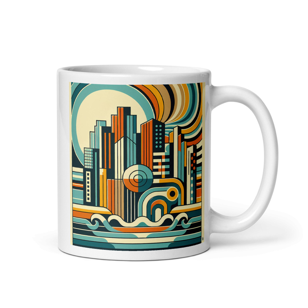 Geometric Coastal Cityscape