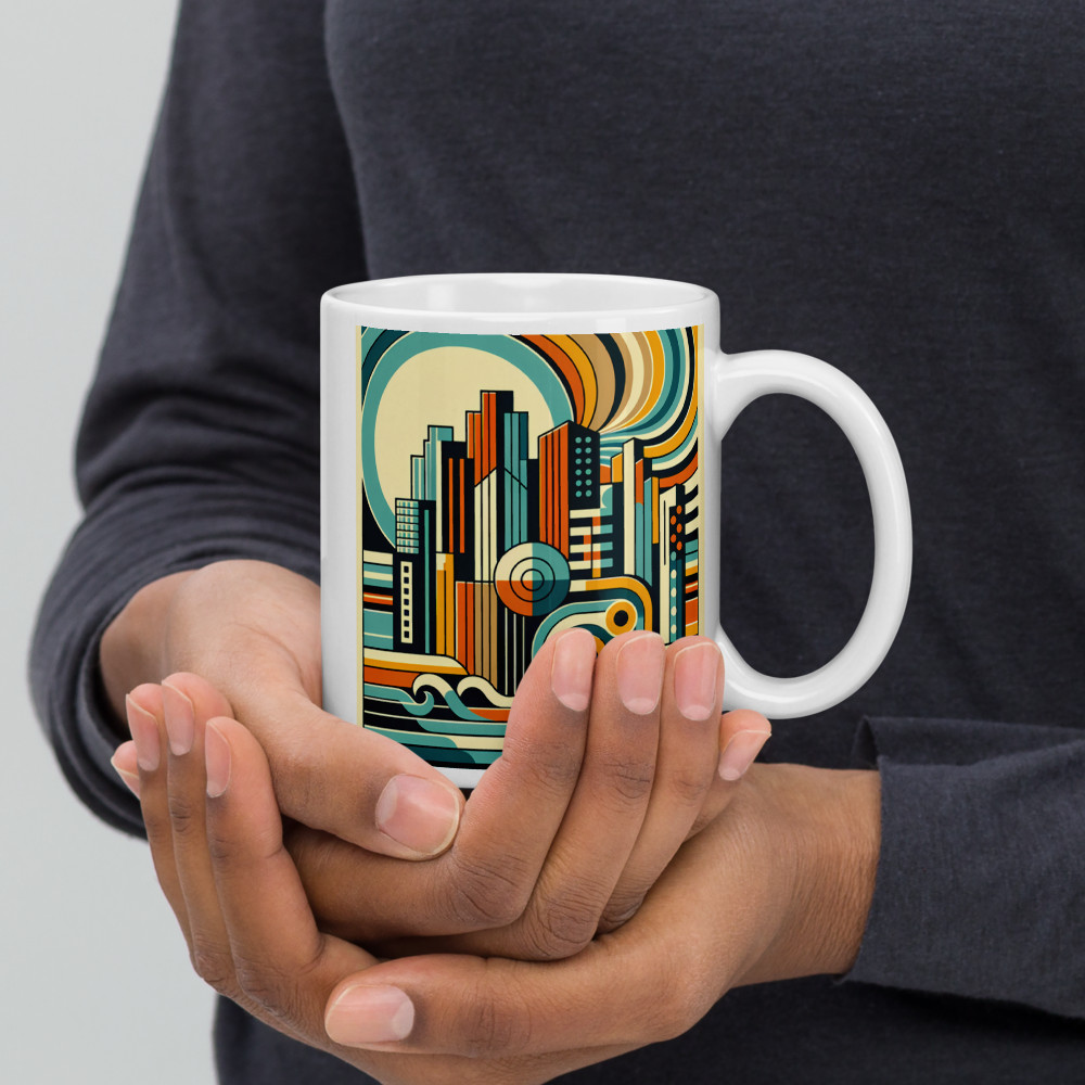 Geometric Coastal Cityscape