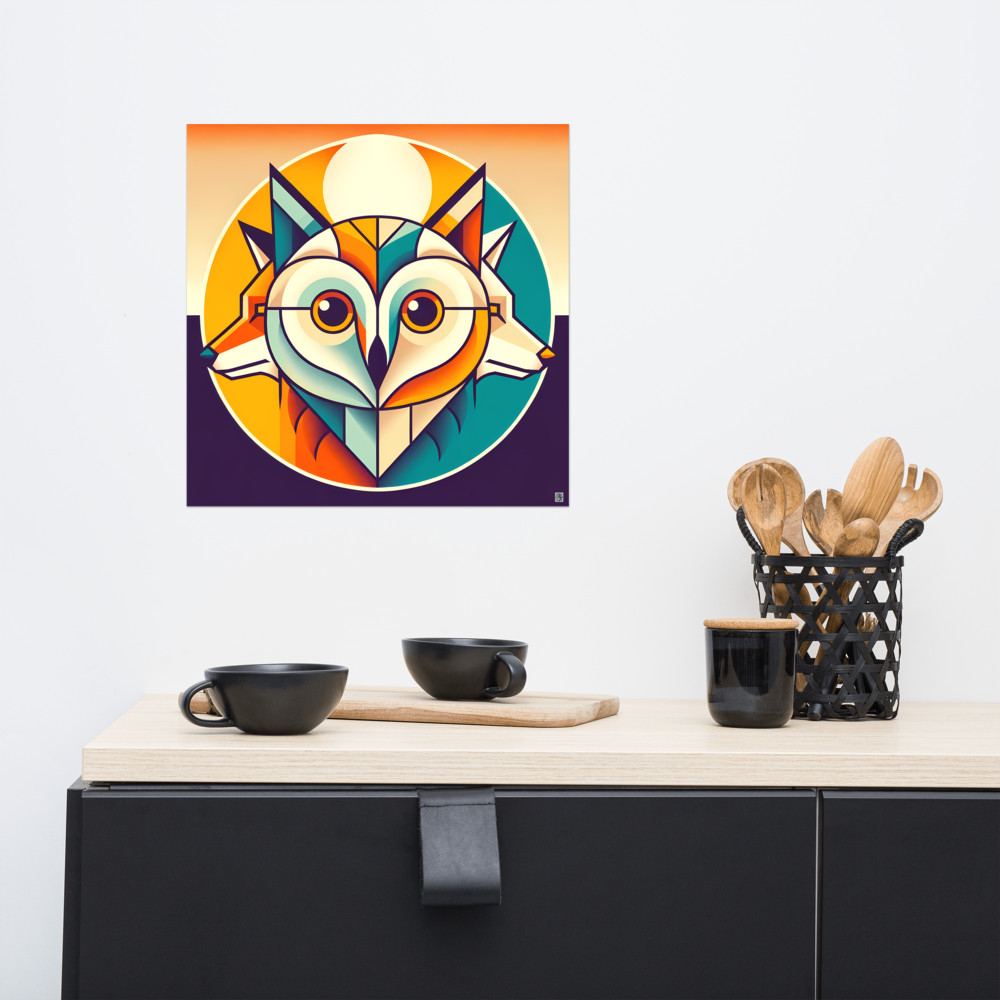 Geometric Owl Fox Portrait