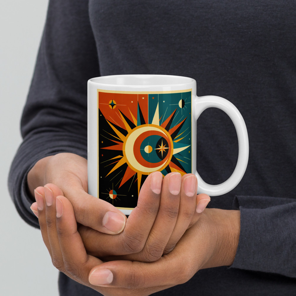 Geometric Celestial Sun and Moon Burst