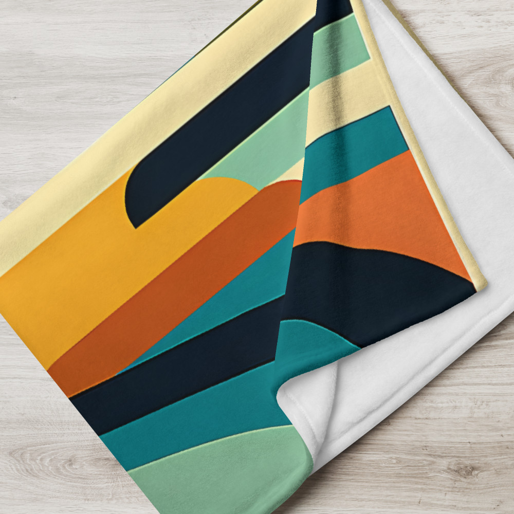 Geometric Mountain River Landscape