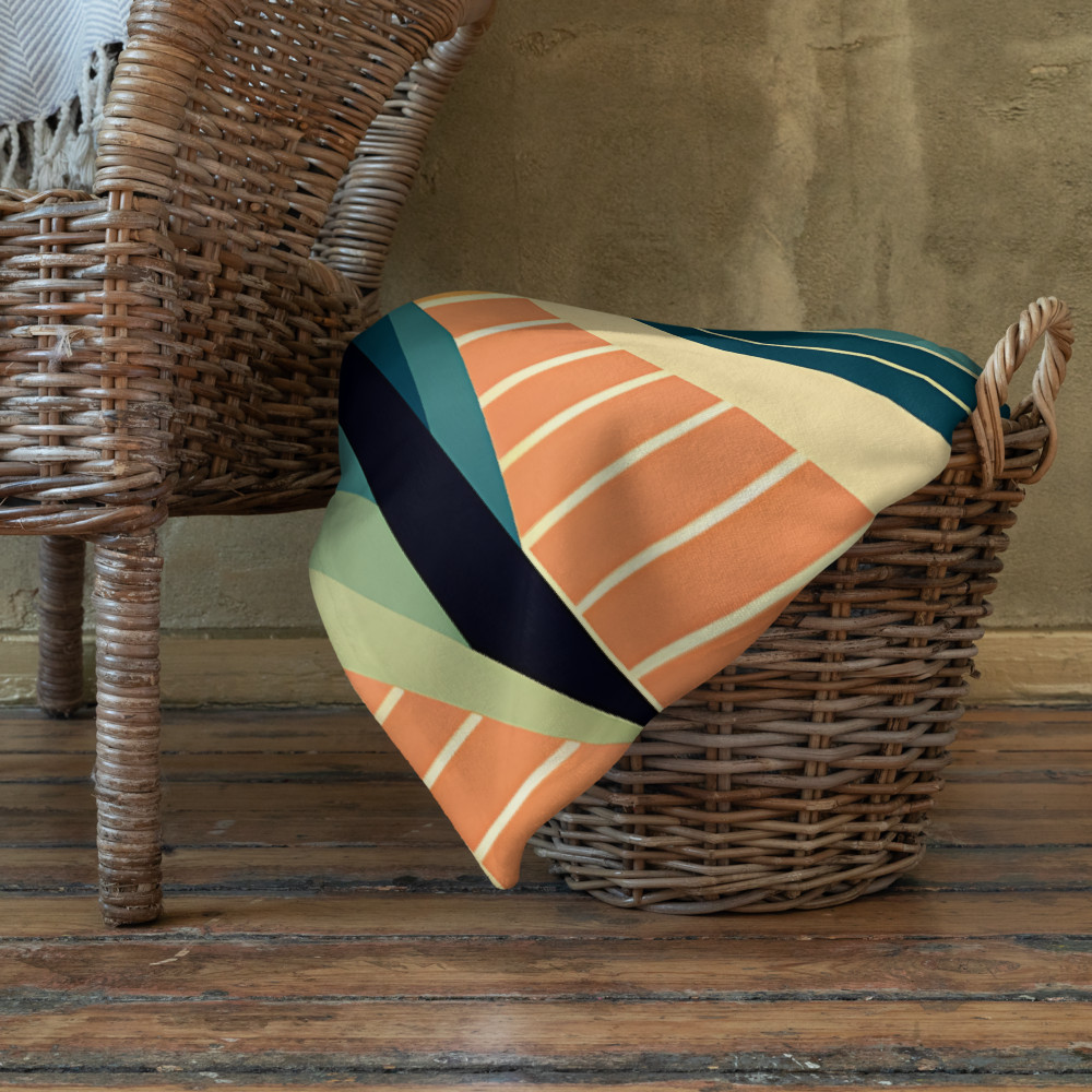 Geometric Sun Over Mountain Valley