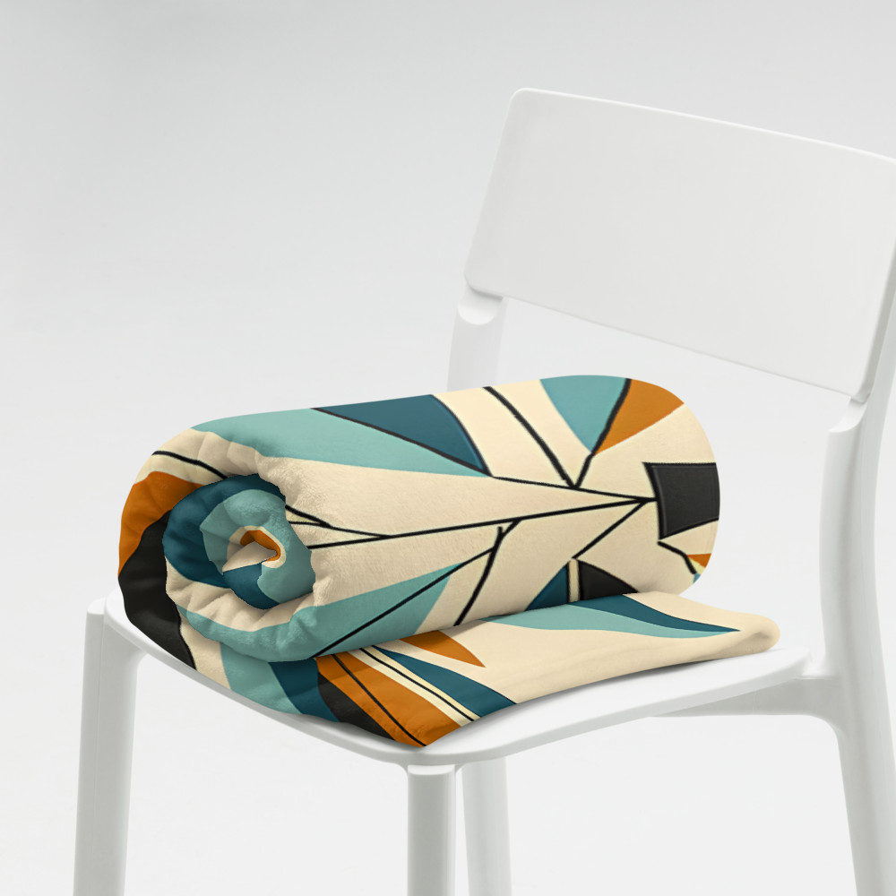 Geometric Fox and Botanical Vase Illustration