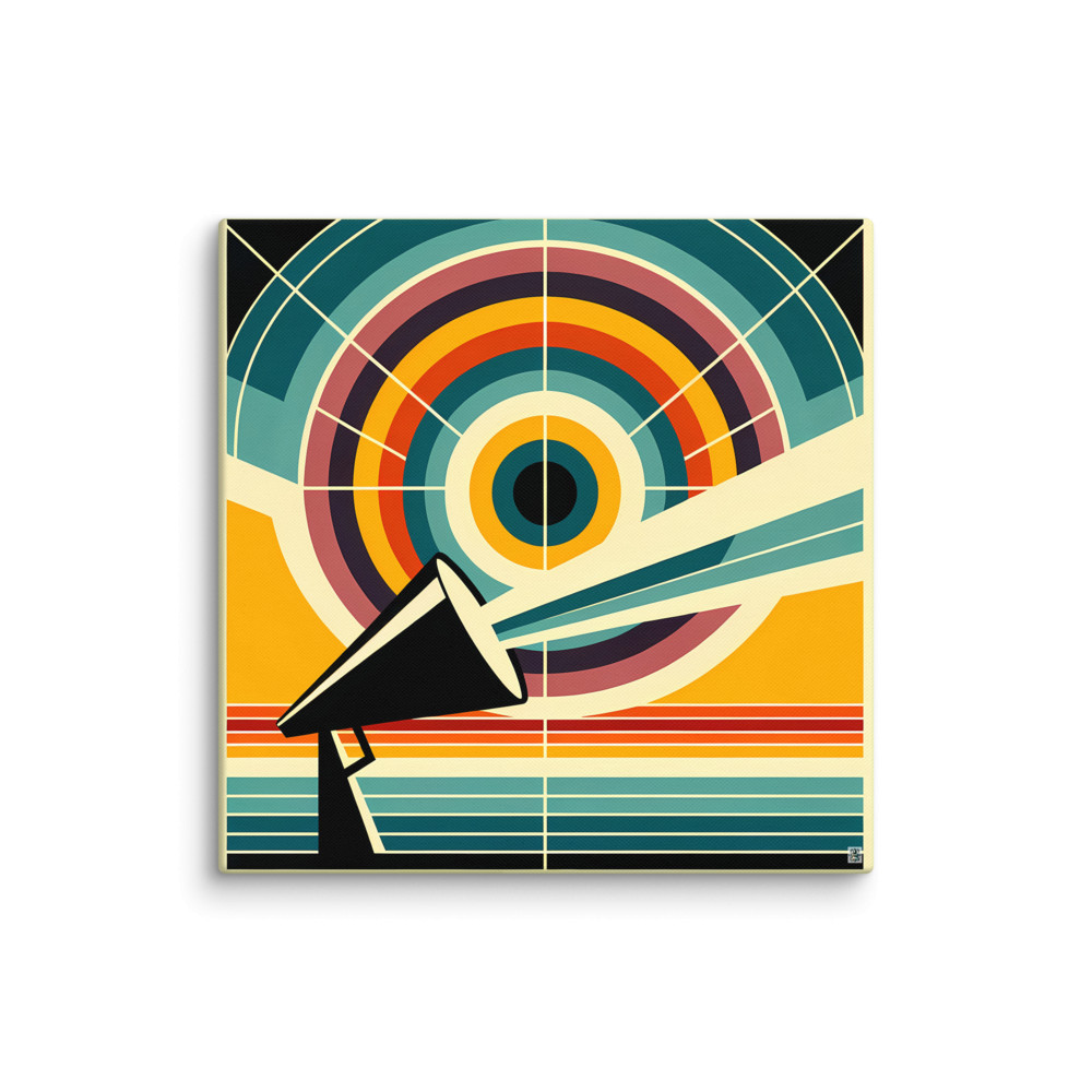 Geometric Megaphone Sunburst — Canvas Print