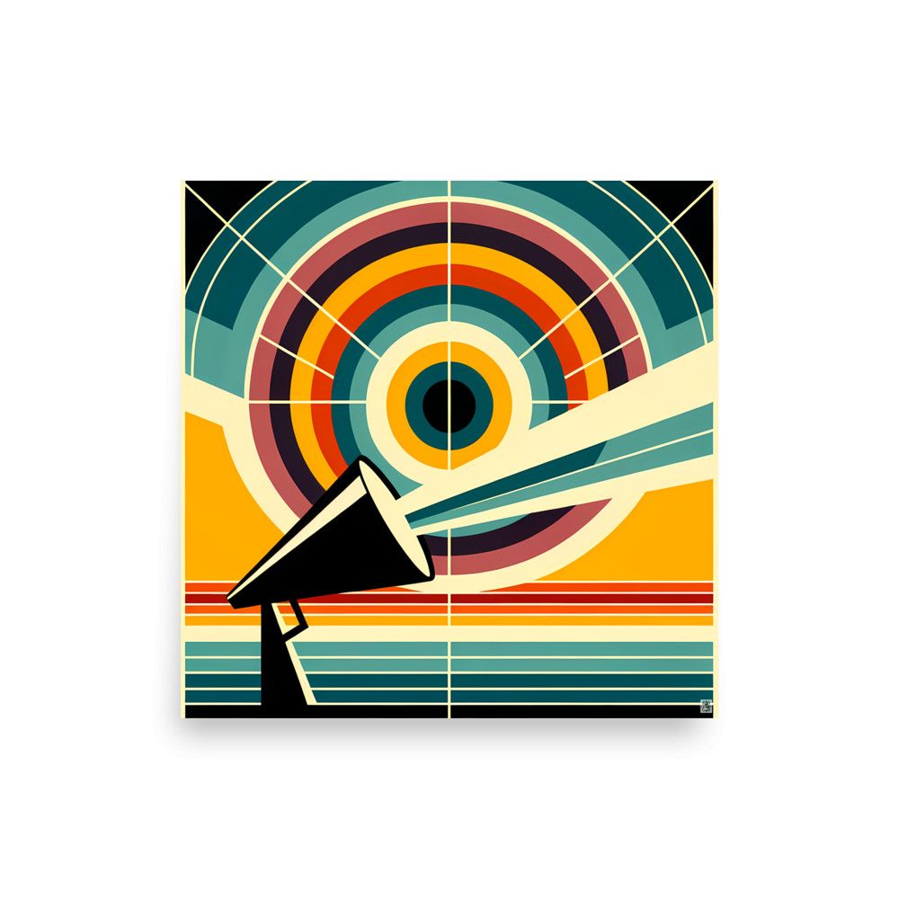 Geometric Megaphone Sunburst — Art Print