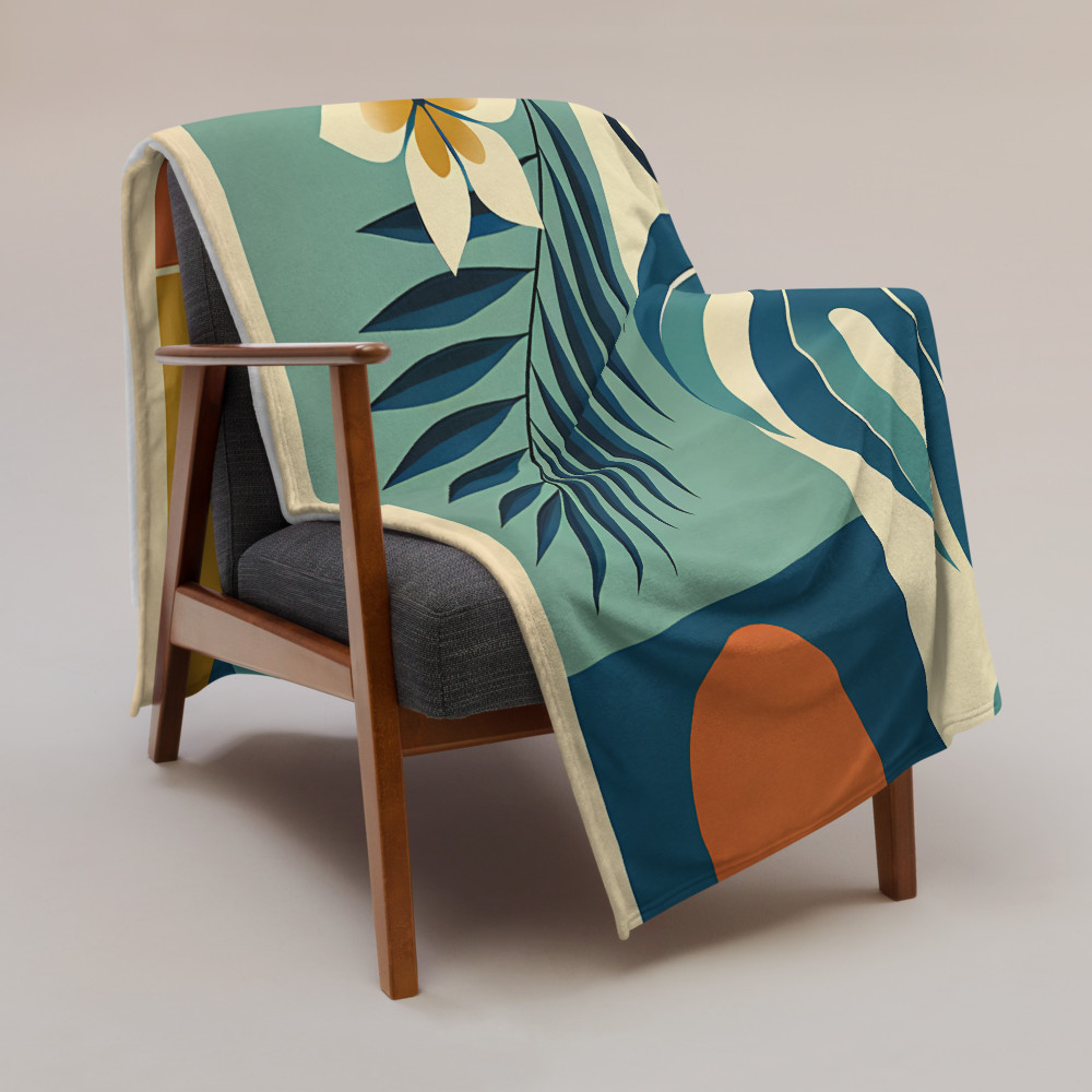 Geometric Monstera Vase with Tropical Botanicals