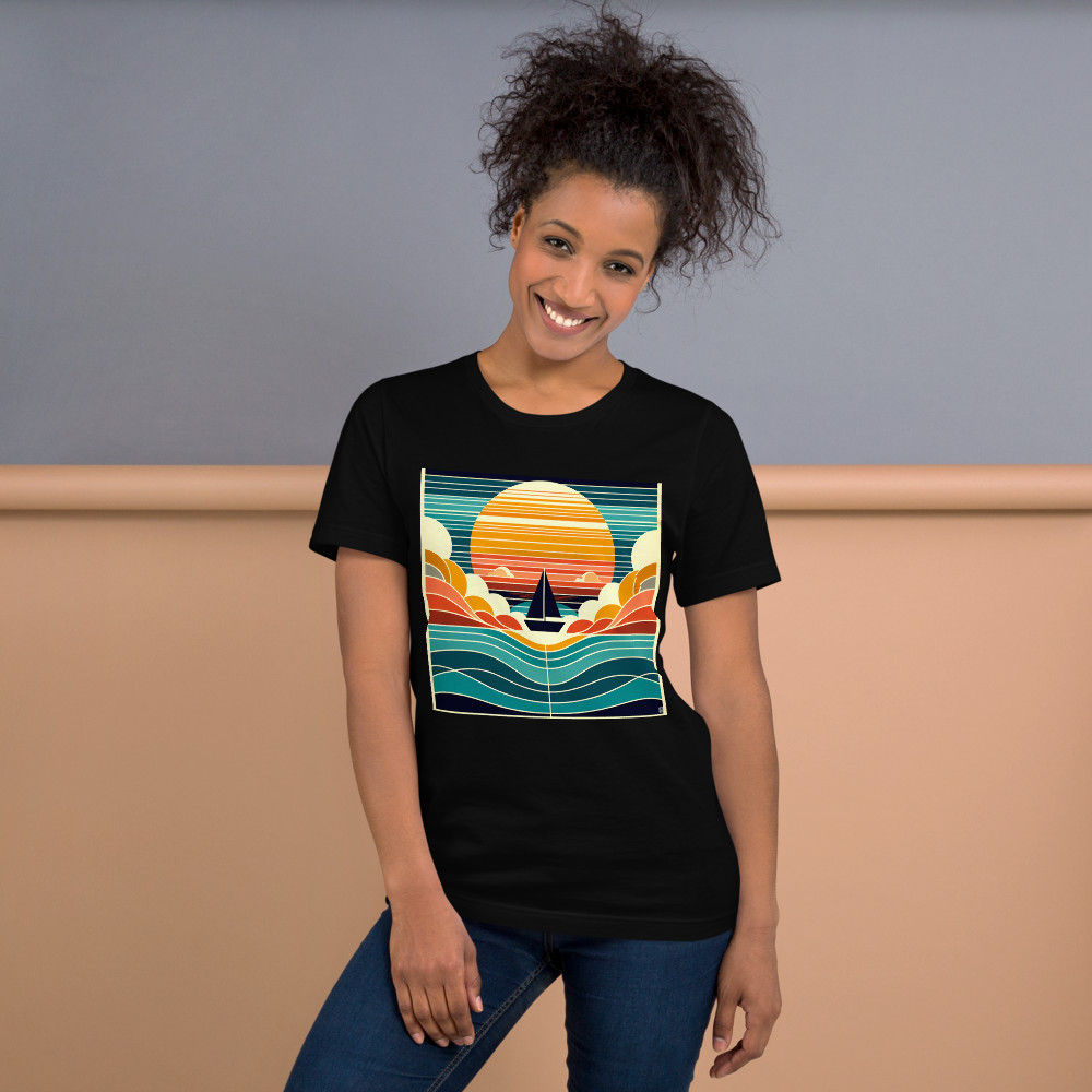 Geometric Sailboat Sunset