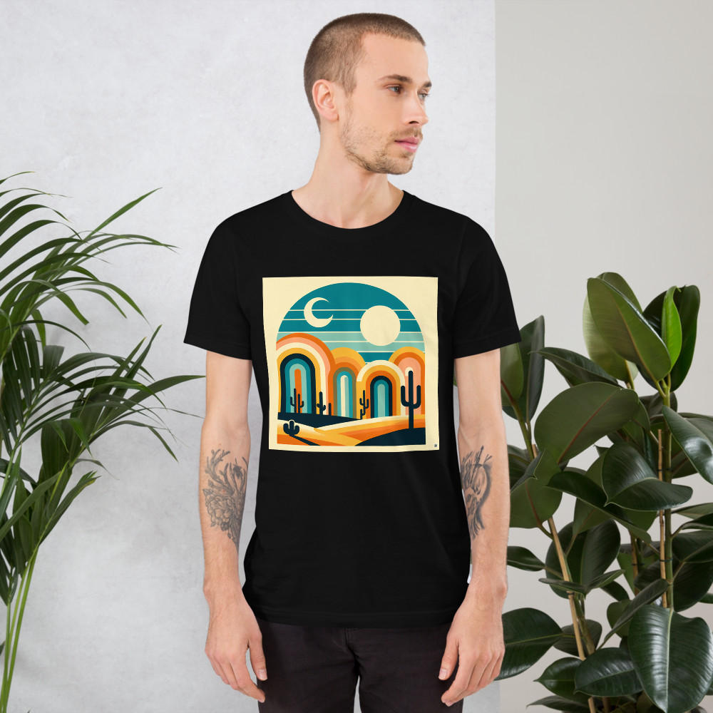 Retro Desert Arch Landscape