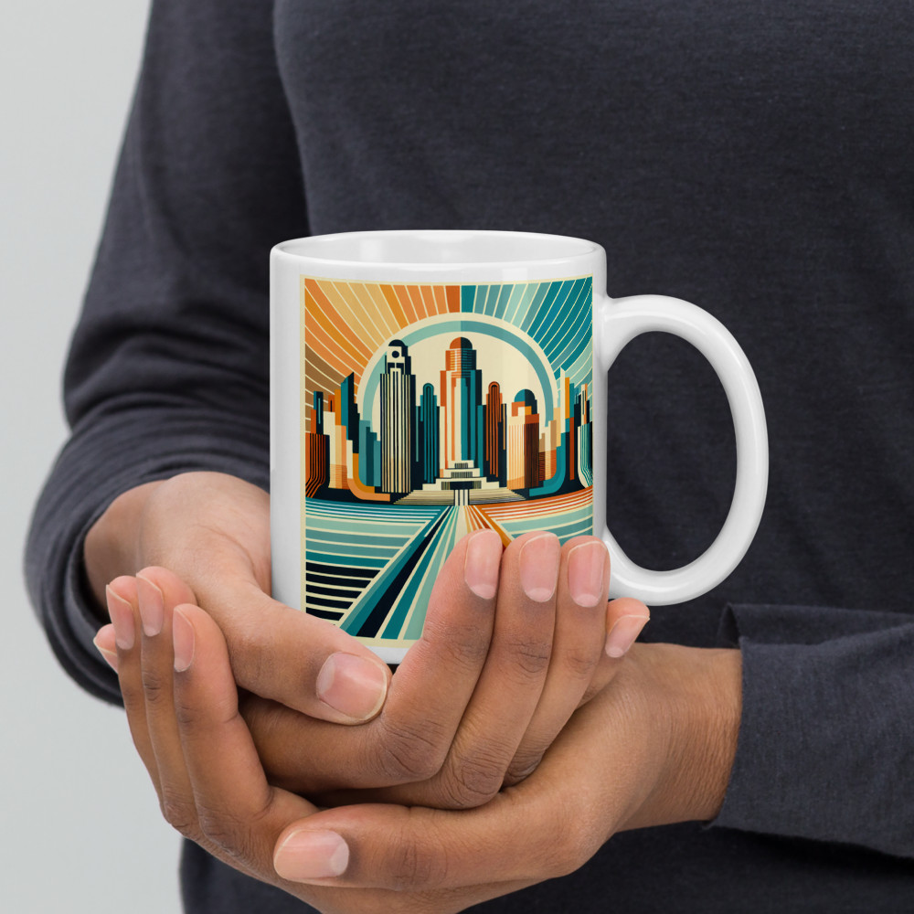 Geometric Art Deco City Skyline