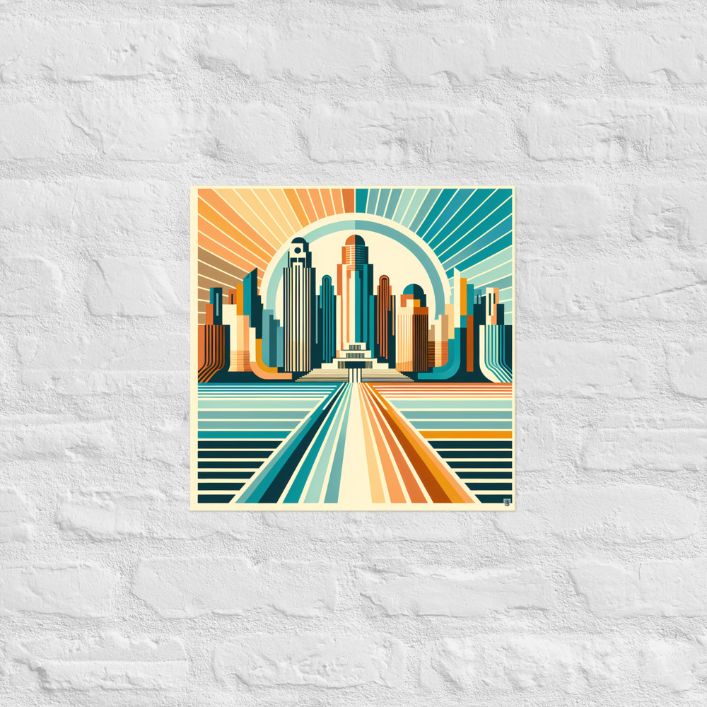 Geometric Art Deco City Skyline