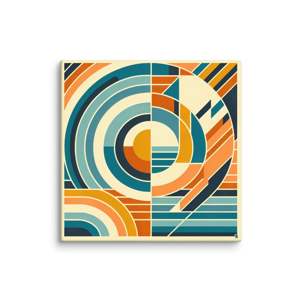 Geometric Circular Number Nine Design — Canvas Print