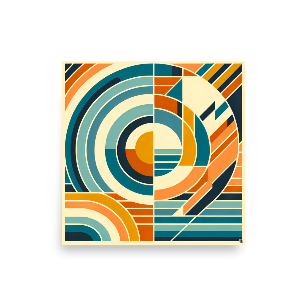 Geometric Circular Number Nine Design — Art Print