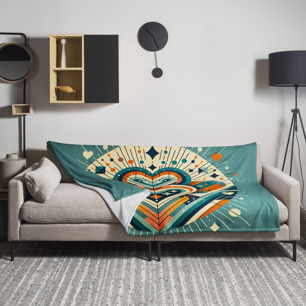 Geometric Heart Abstract with Radiant Lines