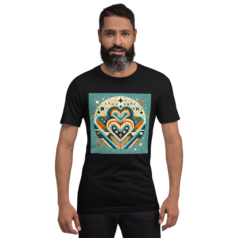 Geometric Heart Abstract with Radiant Lines