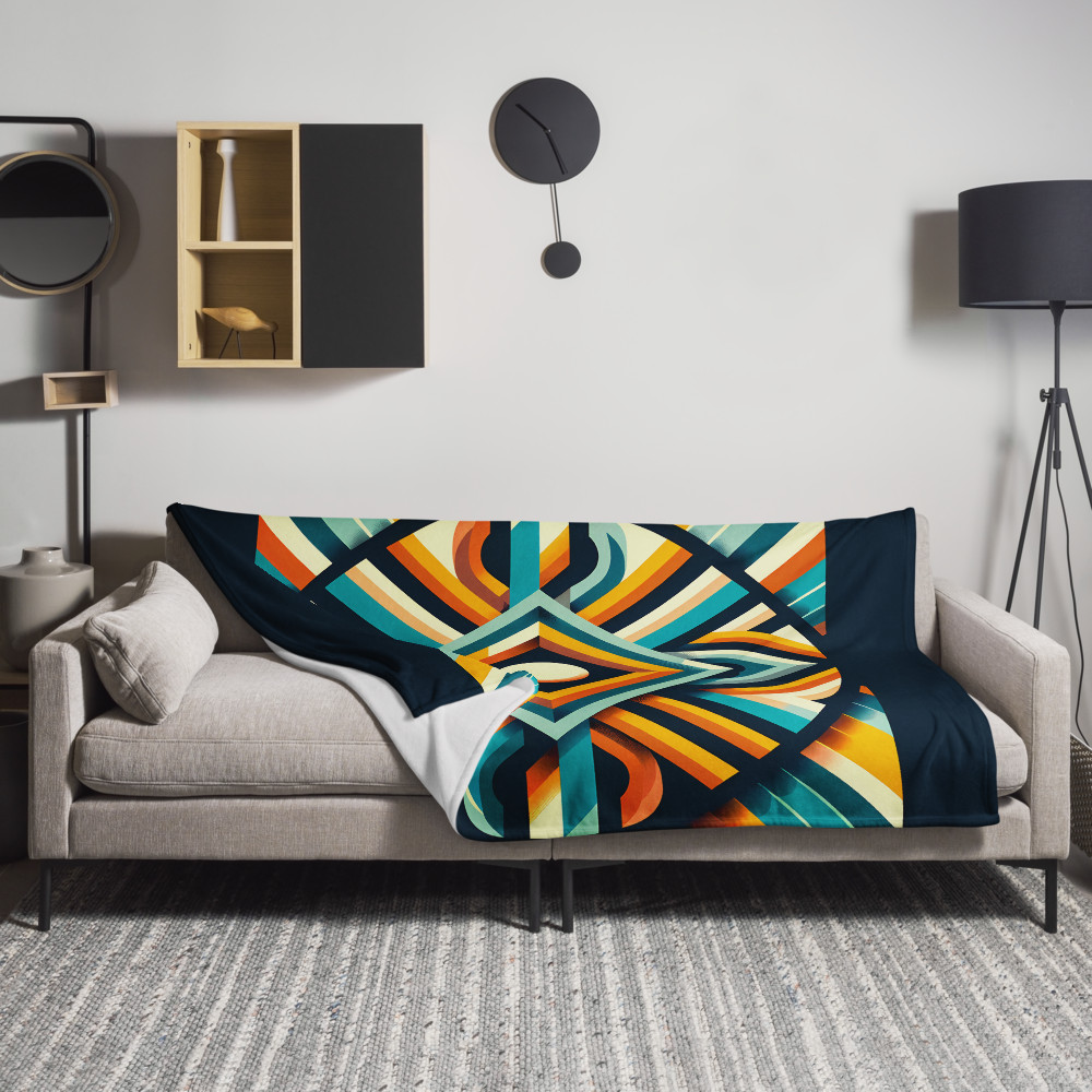 Retro Geometric Diamond Sunburst