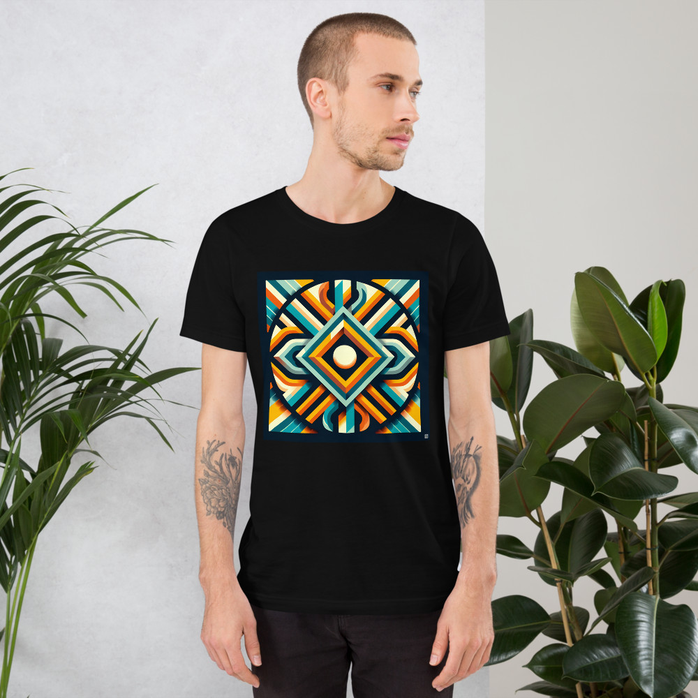 Retro Geometric Diamond Sunburst