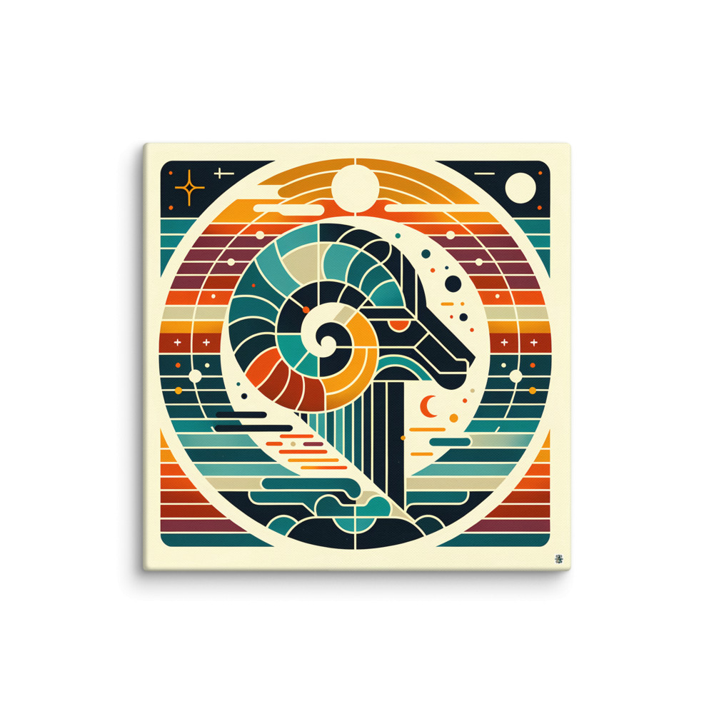 Geometric Aries Ram Symbol — Canvas Print