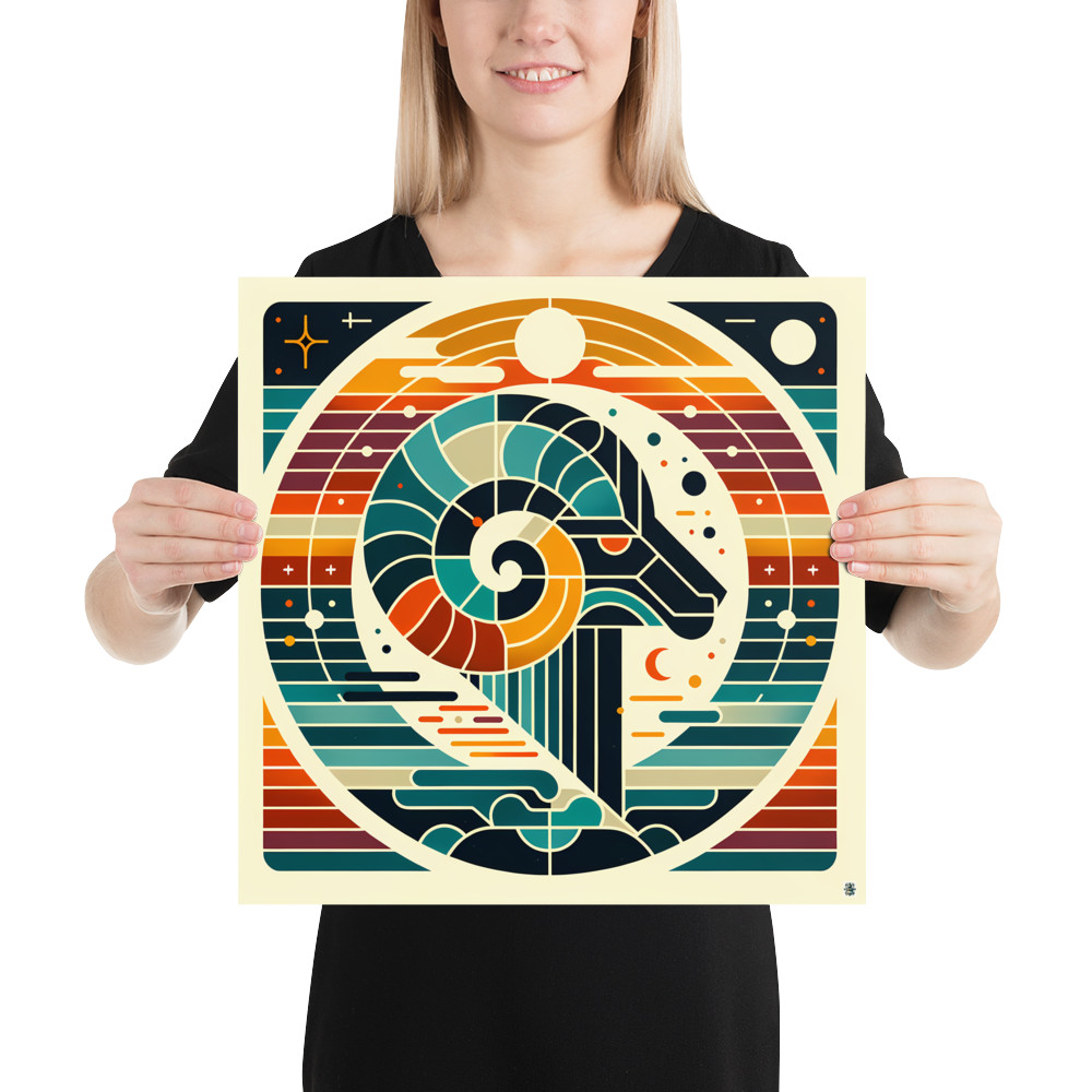 Geometric Aries Ram Symbol