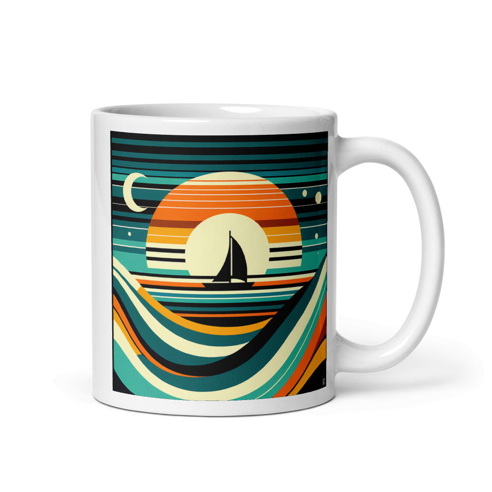 Geometric Sunset Sailboat