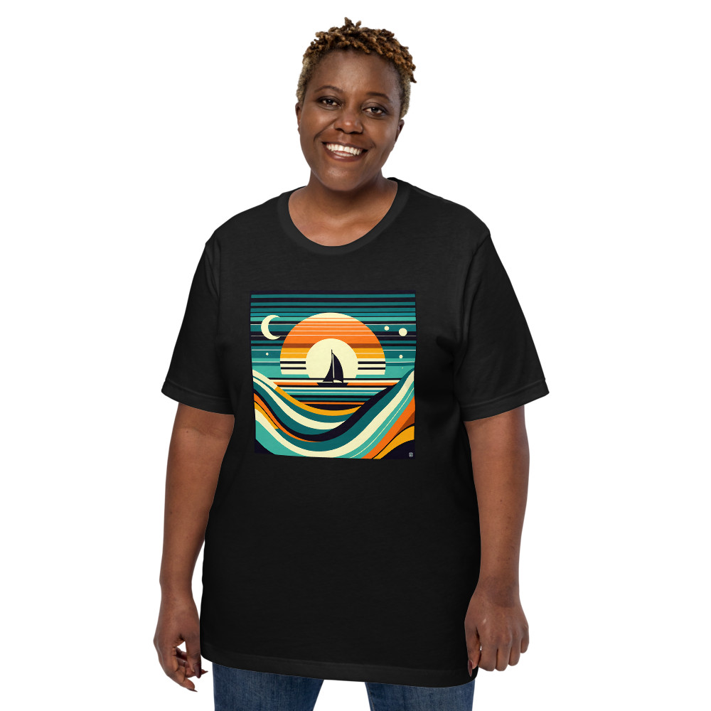 Geometric Sunset Sailboat