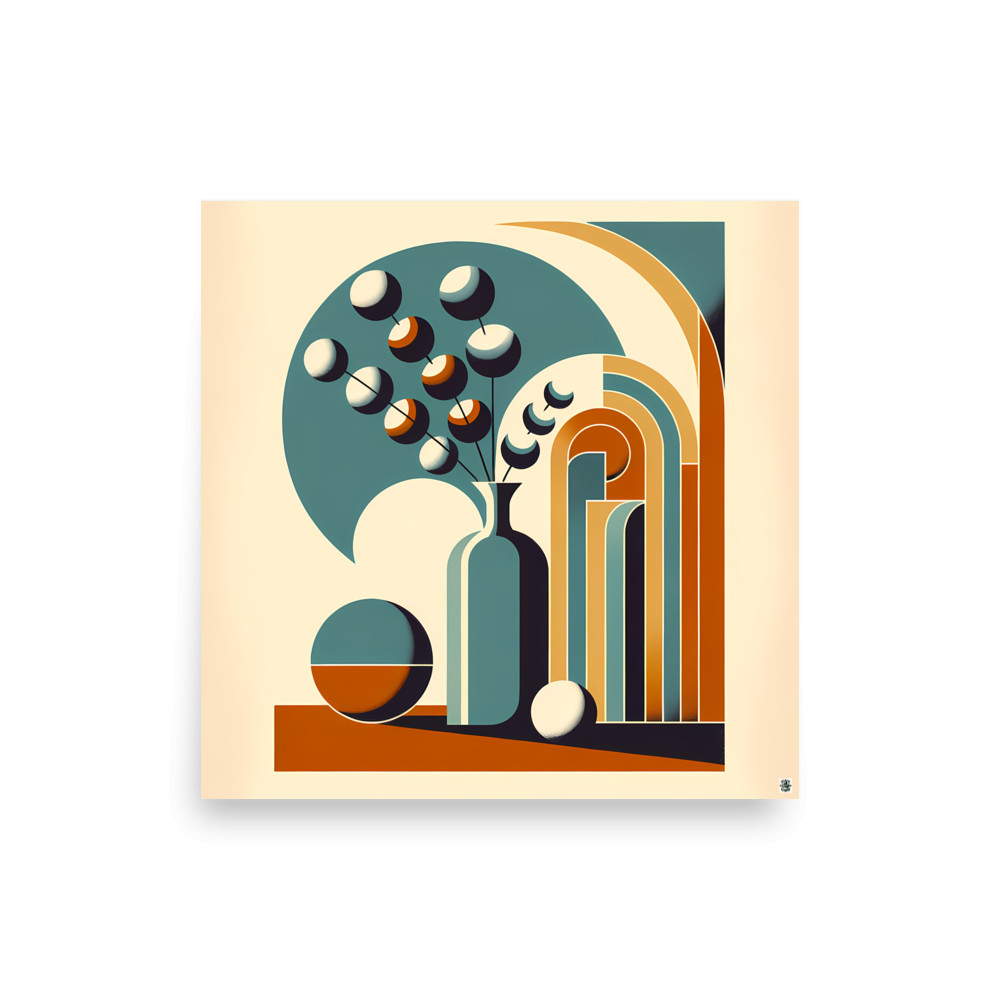 Scandinavian Geometric Vase and Arches — Art Print
