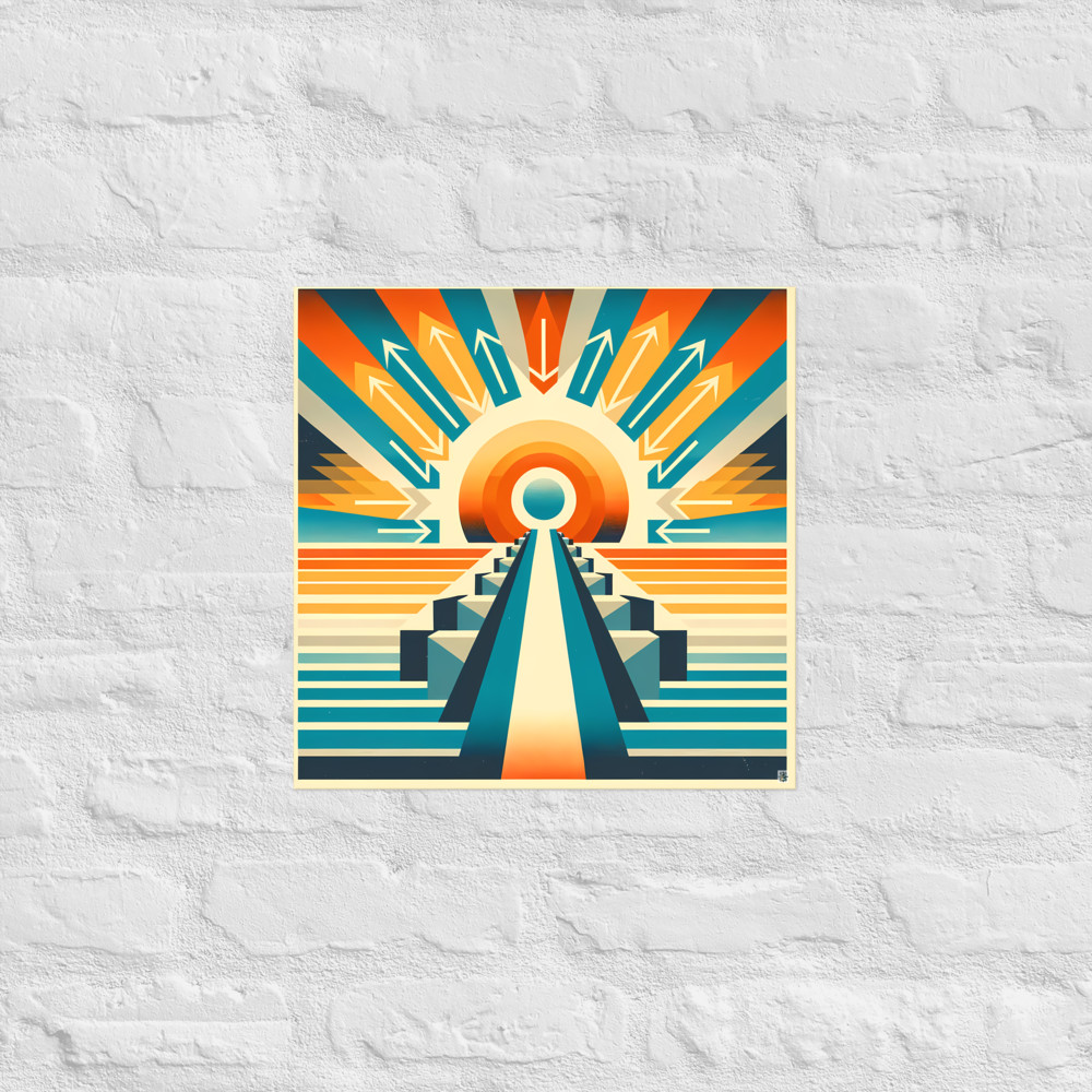 Geometric Arrow Sunburst Path