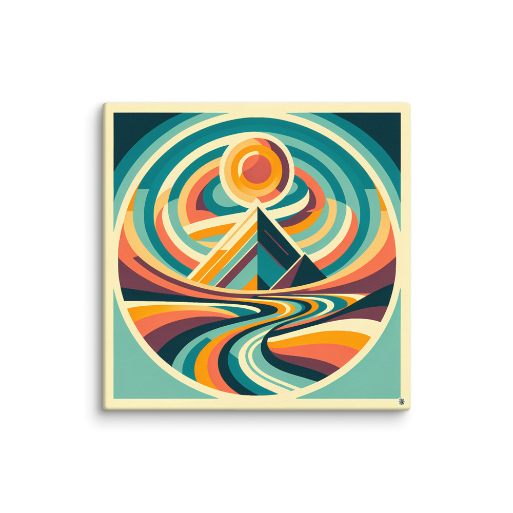 Geometric Mountain Sunscape — Canvas Print
