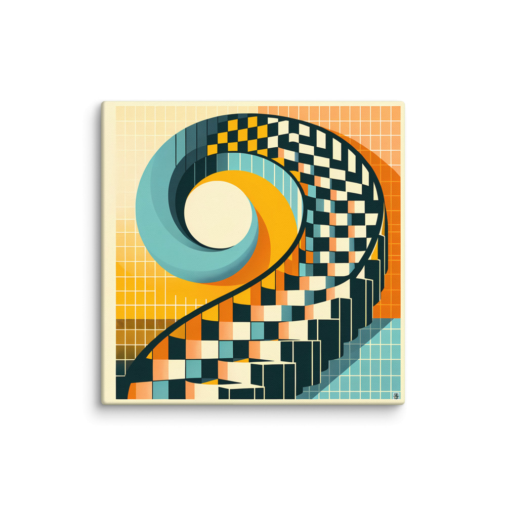Checker Spiral Grid Abstract — Canvas Print