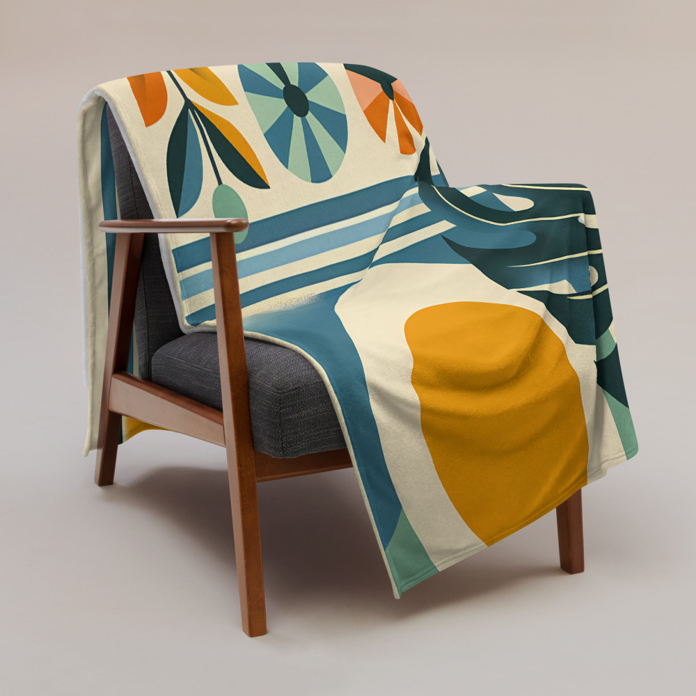 Geometric Botanical Sun and Monstera