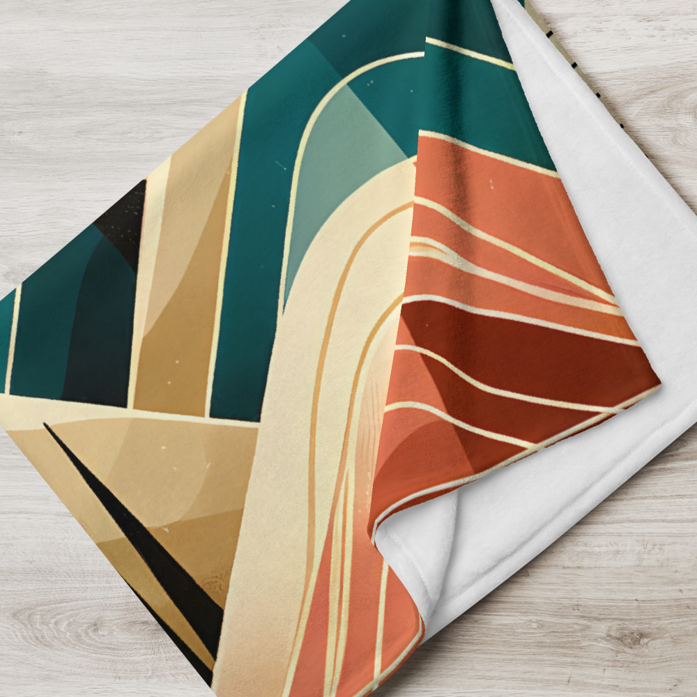 Geometric Mountain Lines at Sunset