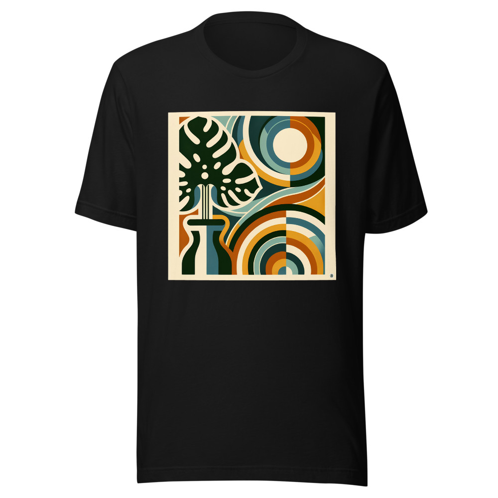 Abstract Monstera Vase with Geometric Arches