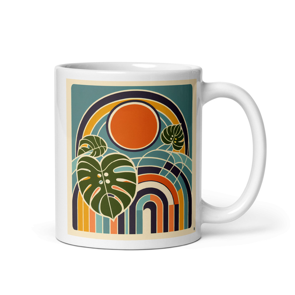Abstract Botanical Sun and Arches