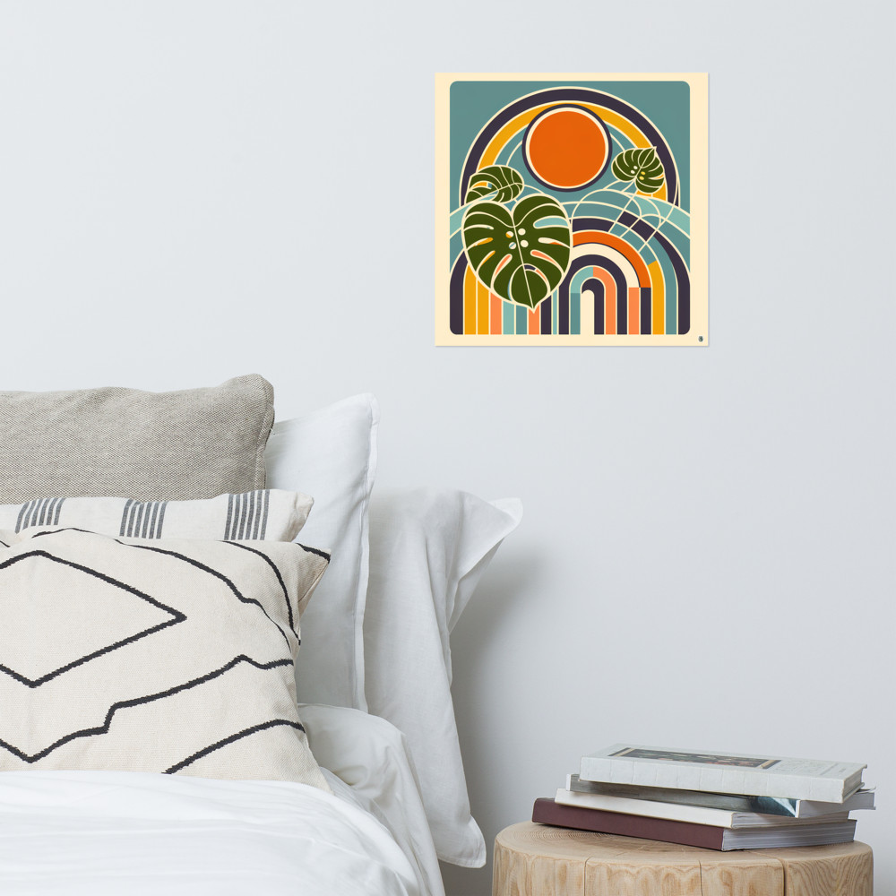Abstract Botanical Sun and Arches