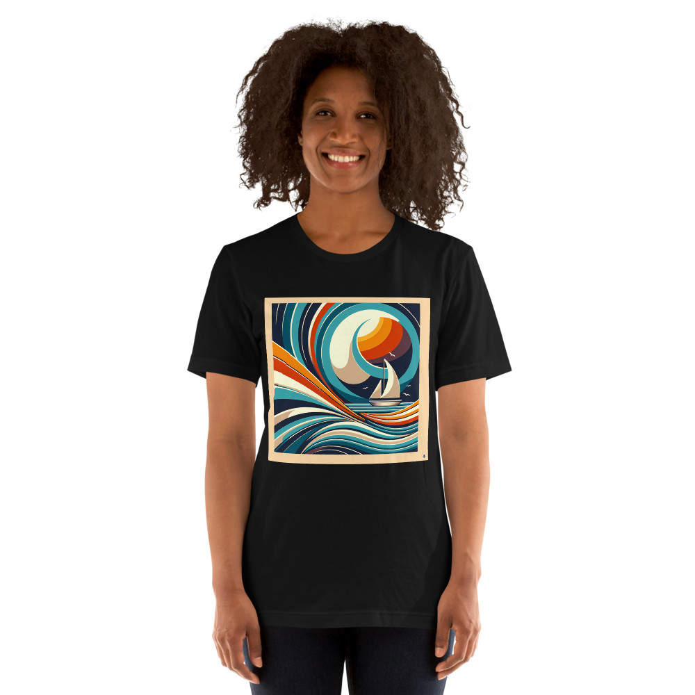 Abstract Sailboat in Geometric Waves