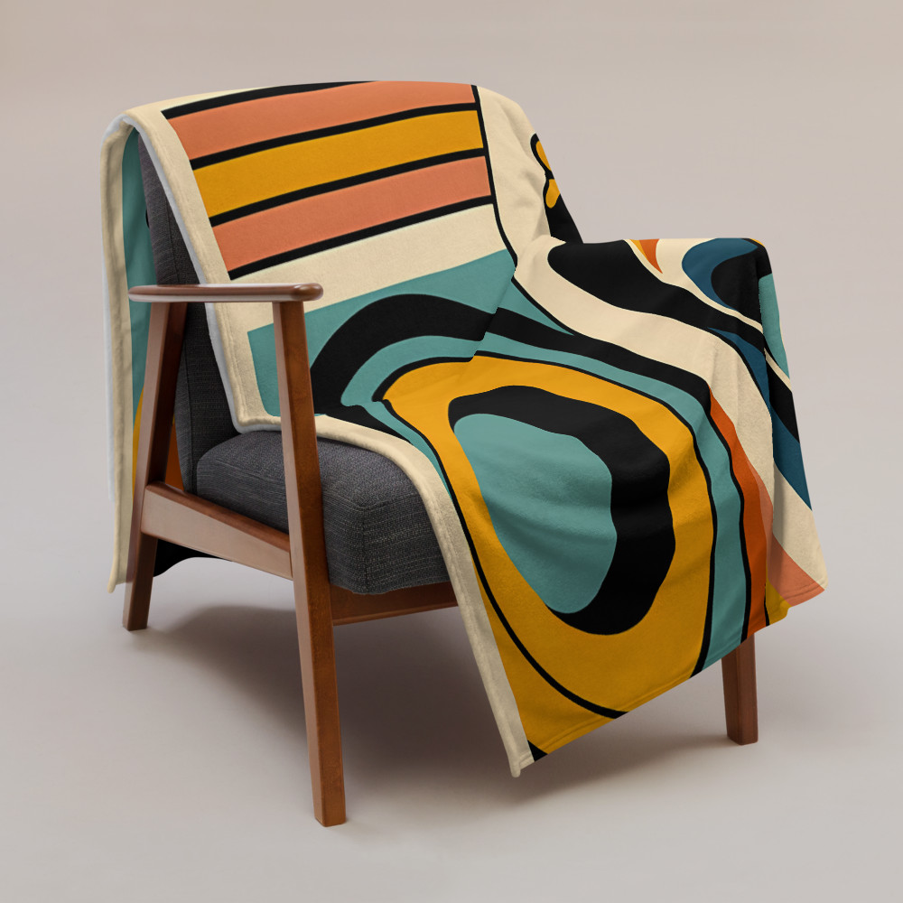 Geometric Abstract Face in Retro Circles