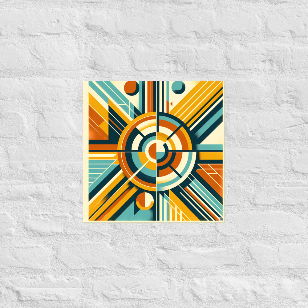 Retro Geometric Sunburst Circles