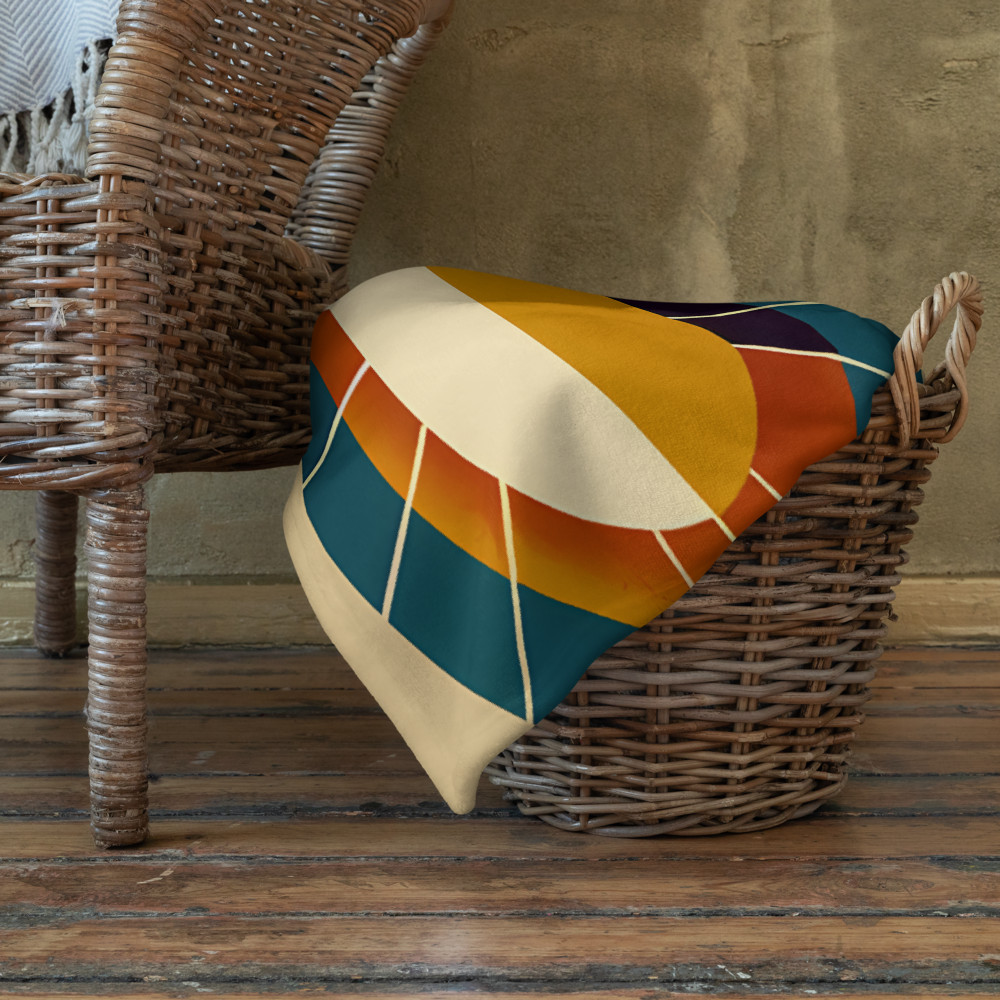 Geometric Abstract Face with Sun Motif