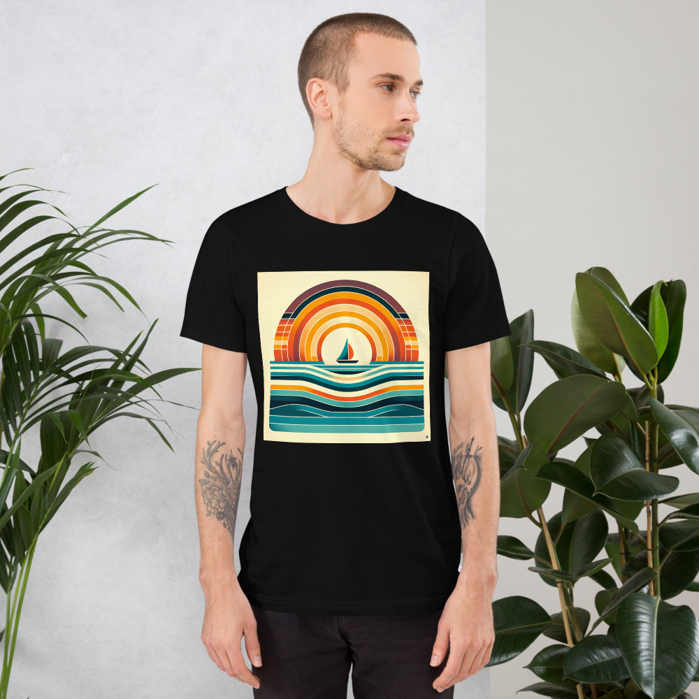 Geometric Sailboat Sunset Colour Blocks