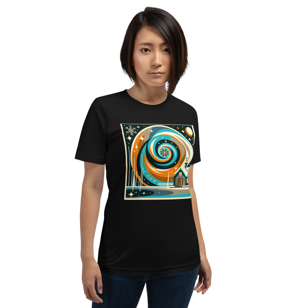 Geometric Winter Cabin Spiral Night