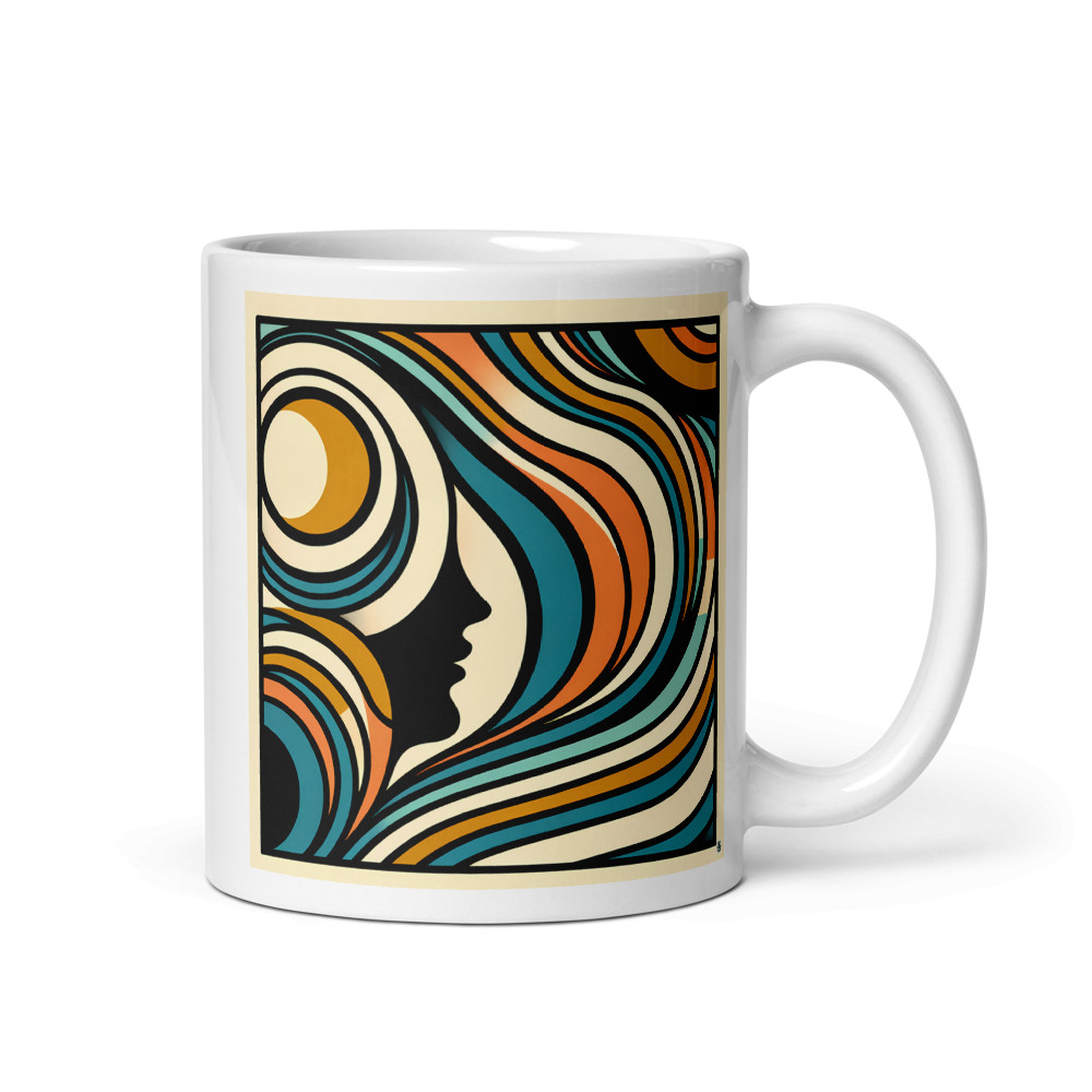 Abstract Line Face with Retro Waves