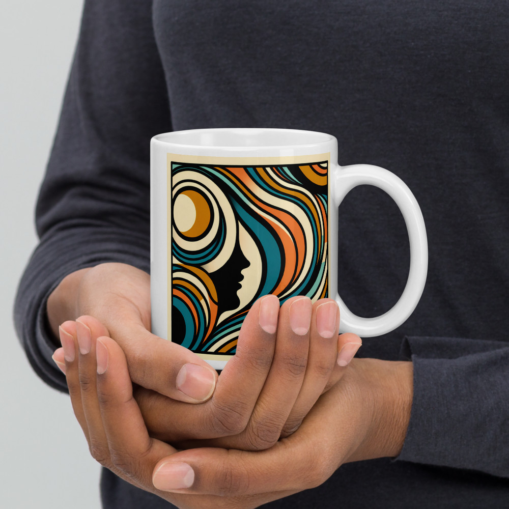 Abstract Line Face with Retro Waves