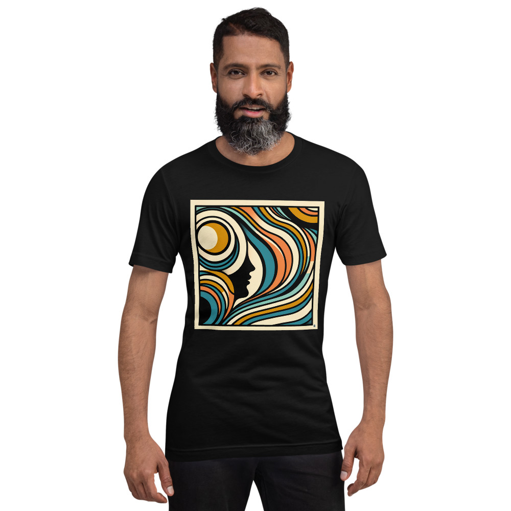 Abstract Line Face with Retro Waves