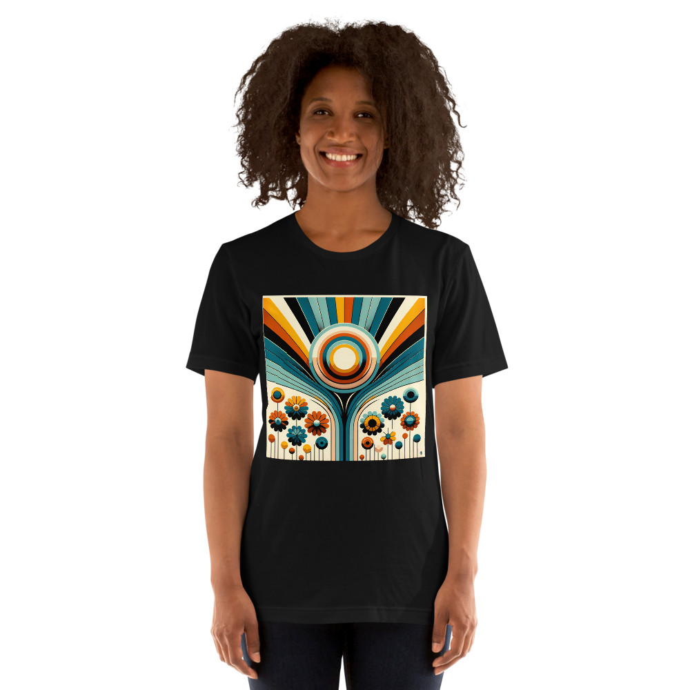 Geometric Floral Sunburst Illustration