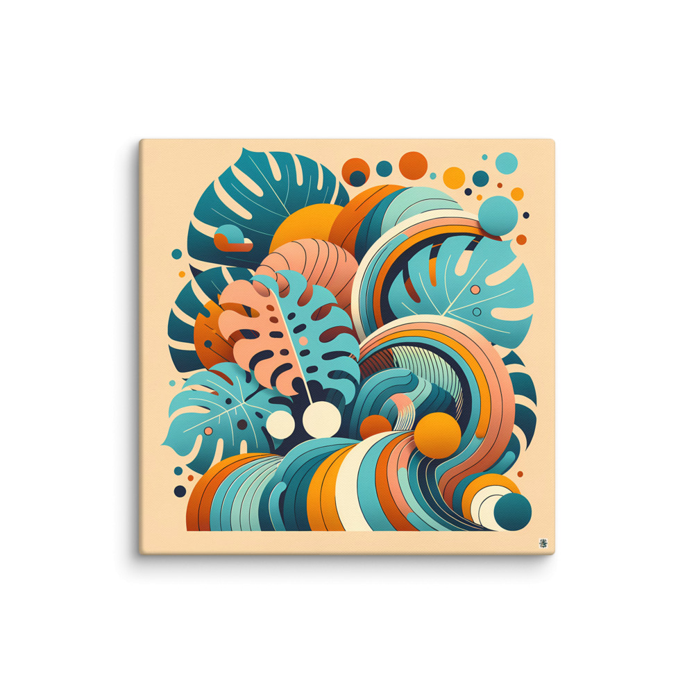 Abstract Tropical Leaf Swirls — Canvas Print