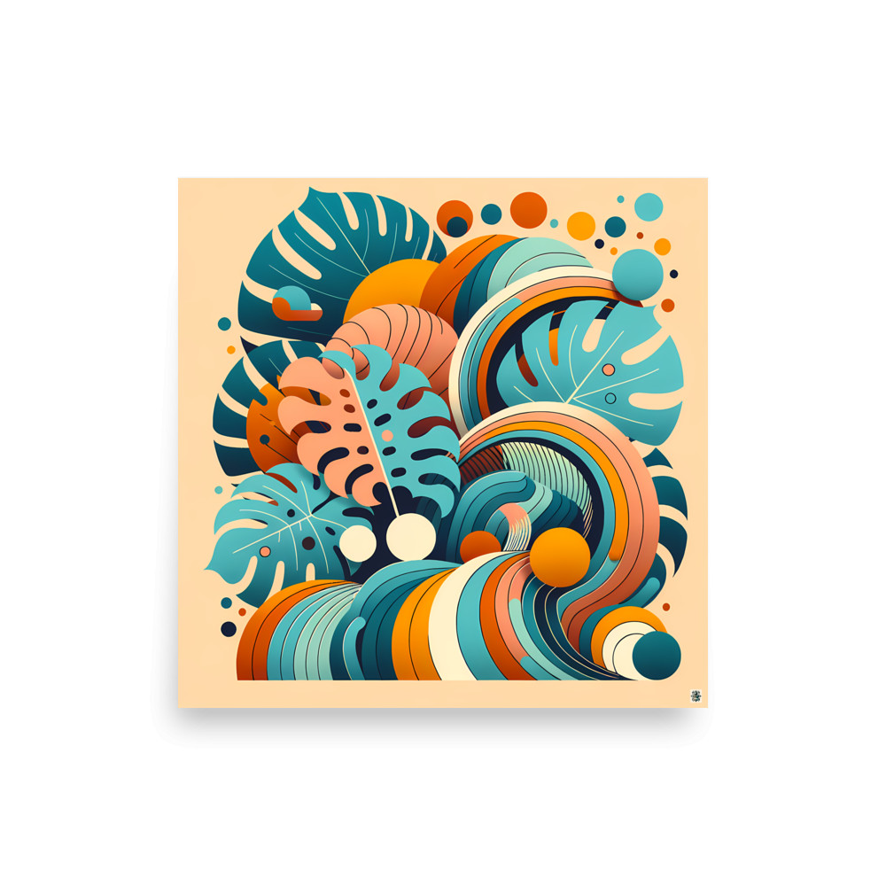 Abstract Tropical Leaf Swirls — Art Print
