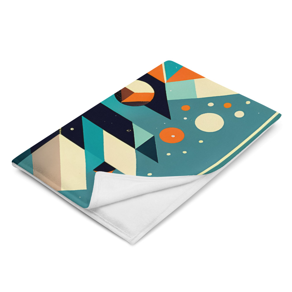 Geometric Snowflake Pattern in Teal and Orange