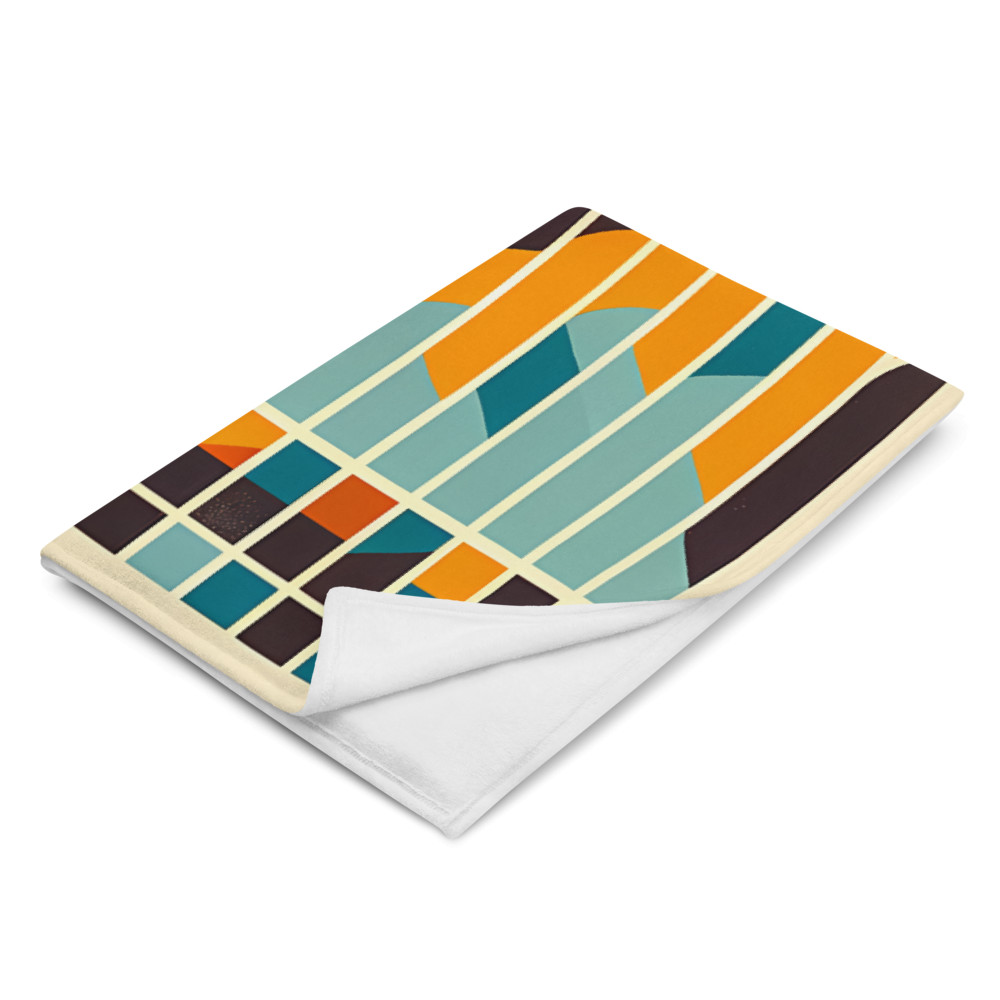 Retro Geometric Circles and Stripes Composition